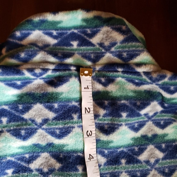 Orvis Fleece Women's Small Pullover Sweater Striped Blue Ski Resort - Picture 12 of 13